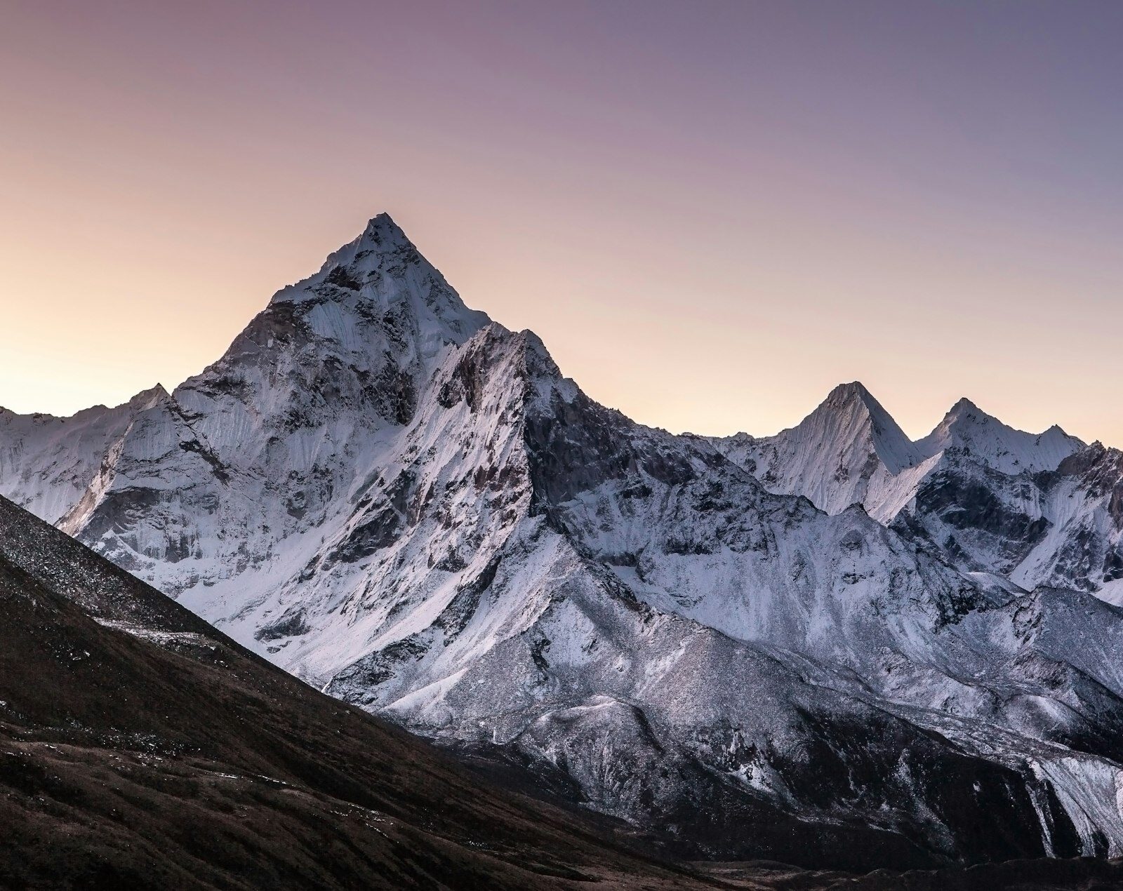 Mount Ama Dablam rising above cloud in the Nepali Himalaya.