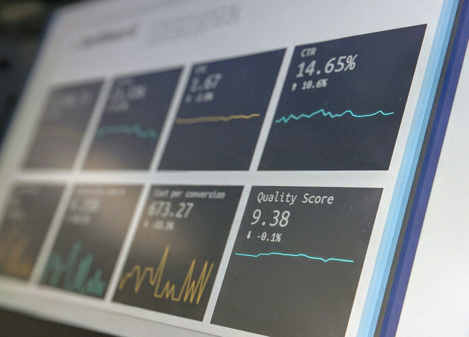 A data reporting dashboard on a laptop screen
