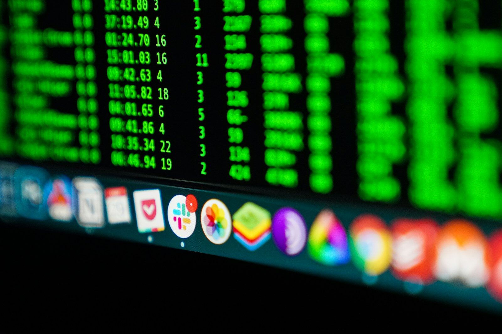 The Slack application open on a computer monitor